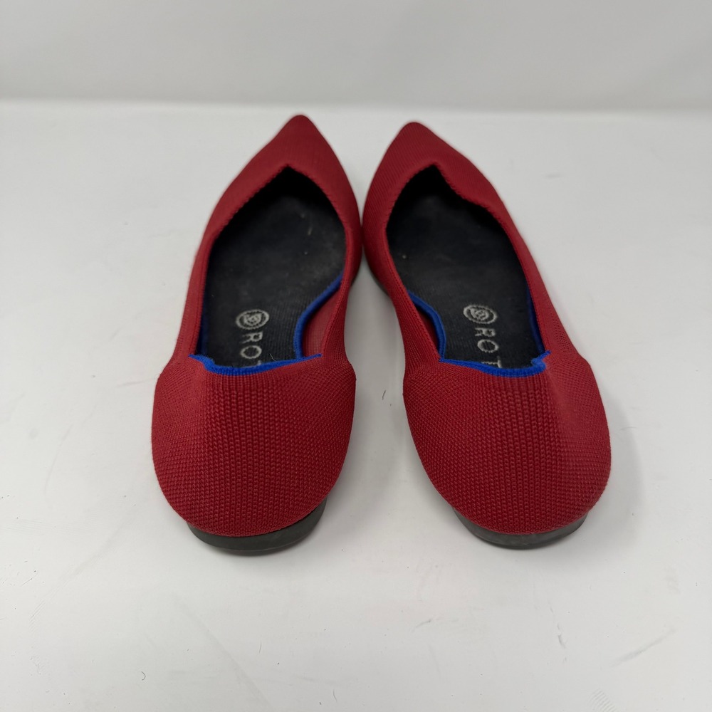 Rothy's The Point Flat Shoe Red Sustainable Knit Women Size 10 - Picture 9 of 13